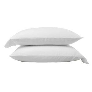 Casaluna 100% Washed Hemp Solid White 2 Pillowcase Set King Size 20" x 41"